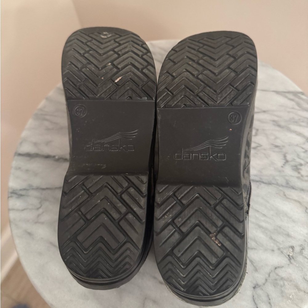 Dansko Professional Black And Silver Patent Leather Clog Women’s Size 37 - Picture 7 of 7